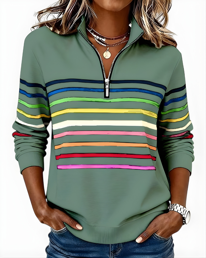 Raina™ Striped Zip Hoodie