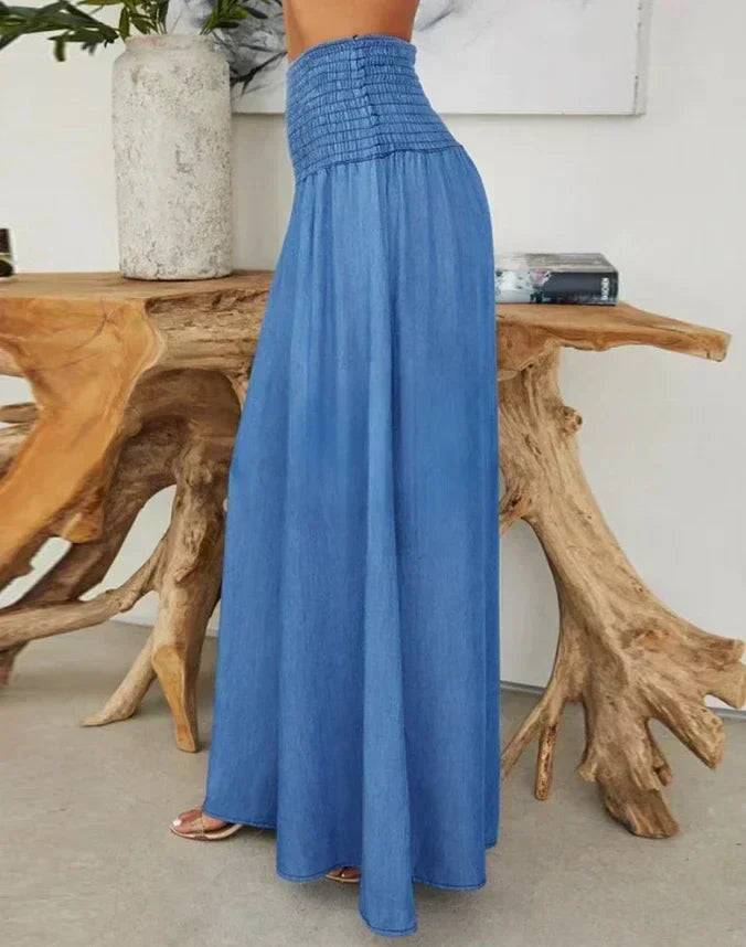 Trousers with elastic waistband