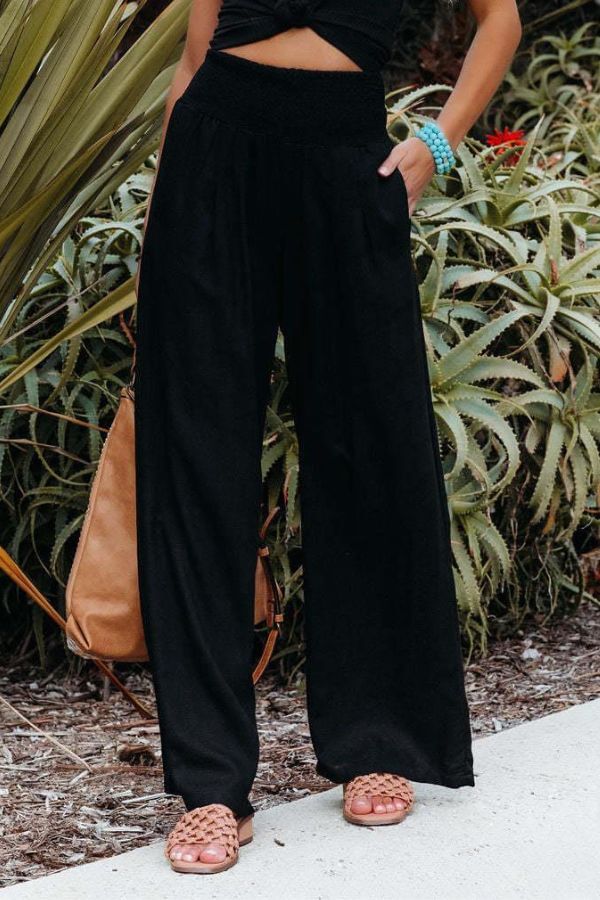 High-waisted trousers