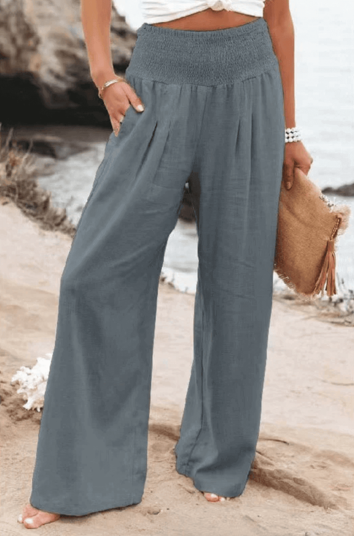 High-waisted trousers