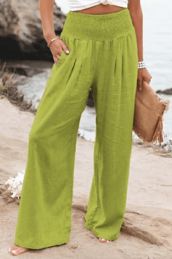 High-waisted trousers