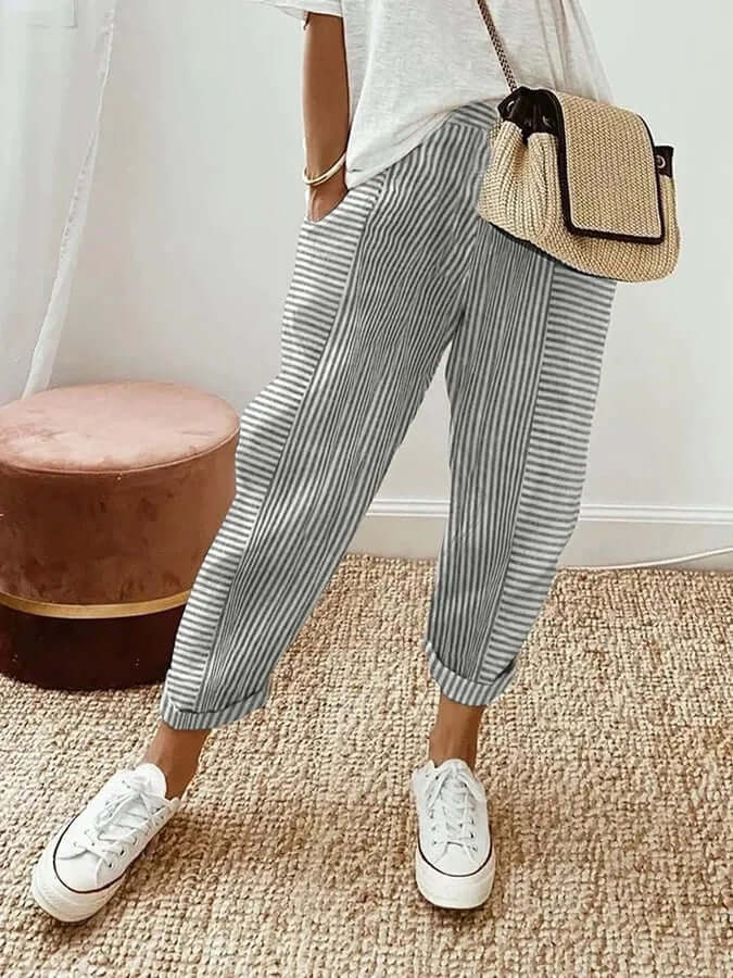 Striped trousers